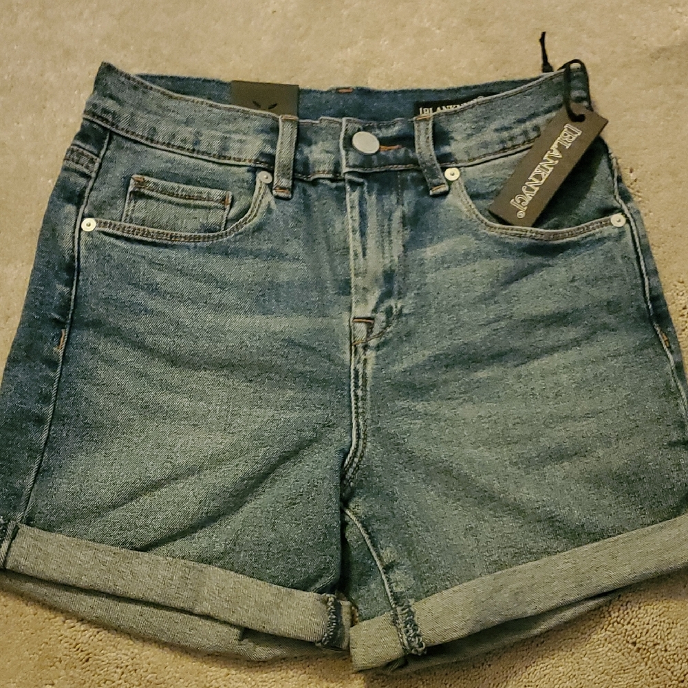 Blank NYC Blue Jean Shorts with Rolled Hems